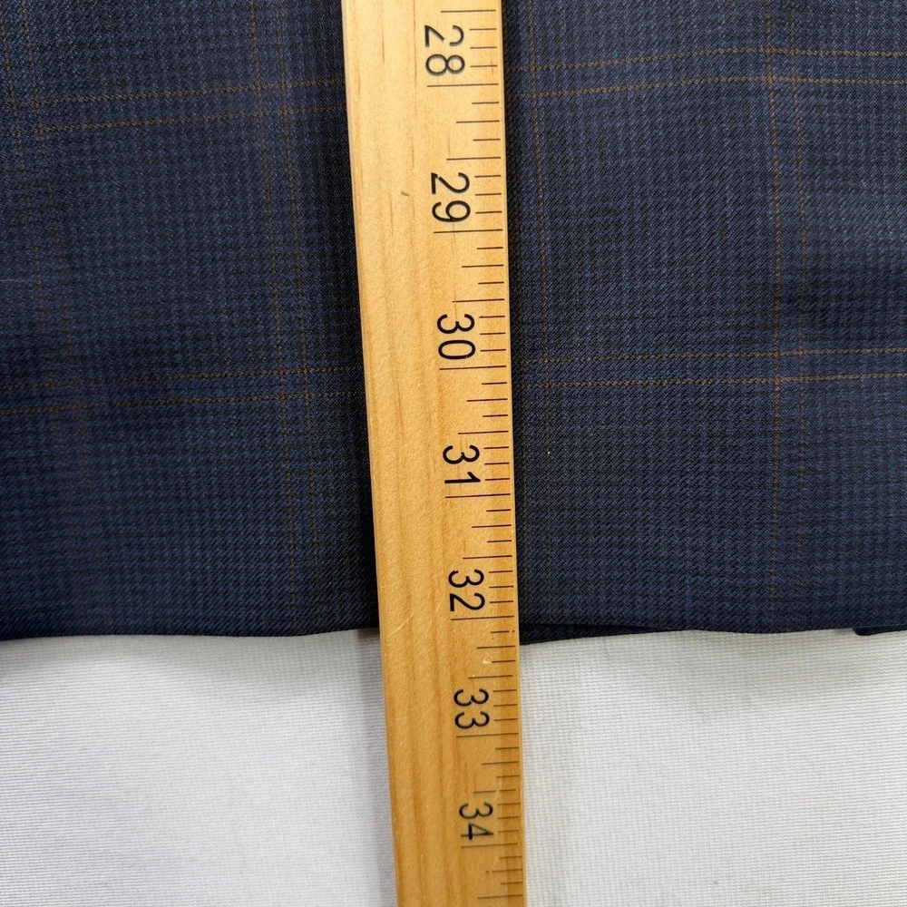 Brooks Brothers Blazer 1818 Madison Windowpane Wool Navy Blue Mens 48R